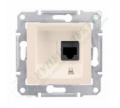 Розетка компьютерная (RJ45) 5e, неэкранированная UTP, цвет бежевый, (арт.SDN4300147)