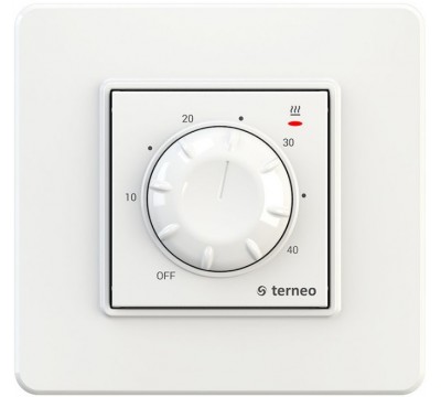 Терморегулятор Terneo rtp для теплого пола механический с рамкой серии Unica Schneider Electric, цвет белый