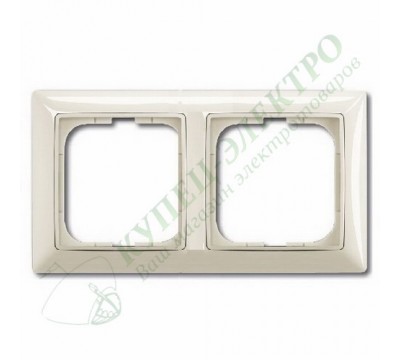 Basic 55 Рамка с декоративной накладкой, 2 поста, цвет: Слоновая кость (1725-0-1485)