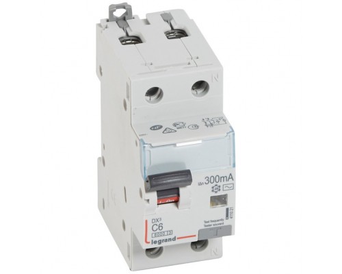 Дифференциальный автоматический выключатель DX3 1П+Н C6А 300MA-AC (арт. 411021)