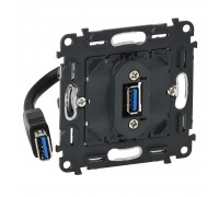Valena IN MATIC Механизм розетки USB 3.0 с подключенным кабелем 15см и разьемом (арт. 753082)