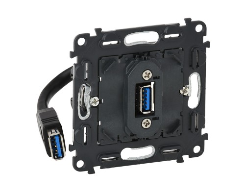 Valena IN MATIC Механизм розетки USB 3.0 с подключенным кабелем 15см и разьемом (арт. 753082)
