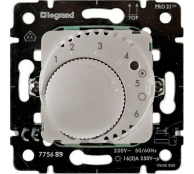 Термостат для тёплого пола со светодиодом LED, 16А, НО контакт, с лицевой панелью, цвет: Aluminium (арт. 775689)
