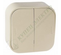 Переключатель двухклавишный, 10A, цвет: Слоновая кость (арт. 782236)