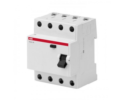 Выключатель дифференциальноготока 4P, 25A, 100мA, AC, (2CSF604042R2250)