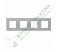 Рамка 4-постовая, серия Zenit, цвет серебристый (арт. N2274 PL)