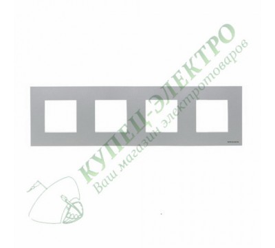 Рамка 4-постовая, серия Zenit, цвет серебристый (арт. N2274 PL)