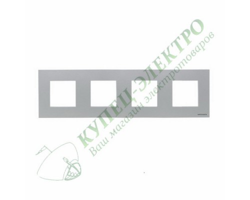 Рамка 4-постовая, серия Zenit, цвет серебристый (арт. N2274 PL)