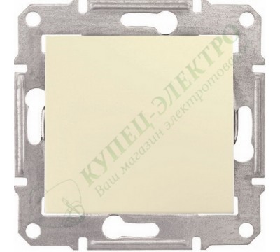 Выключатель одноклавишный IP44, цвет бежевый, (арт.SDN0100347)