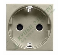 Розетка SCHUKO с заземлением, с крышкой, со шторками, 16А / 250В, серия Zenit, цвет серебристый (арт. N2288.1 PL)