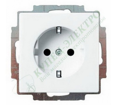 Basic 55 Розетка силовая SCHUKO 2К+З, 16А, 250В, с защитными шторками, цвет: Альпийский белый (20 EUCKS-94-507)