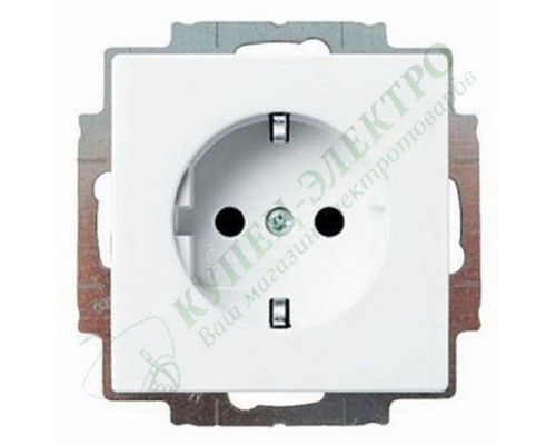 Basic 55 Розетка силовая SCHUKO 2К+З, 16А, 250В, с защитными шторками, цвет: Альпийский белый (20 EUCKS-94-507)