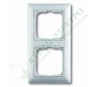 Basic 55 Рамка с декоративной накладкой, 2 поста, цвет: Альпийский белый (1725-0-1480)