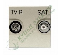 Розетка TV-R-SAT одиночная с накладкой, серия Zenit, цвет серебристый (арт. N2251.3 PL)
