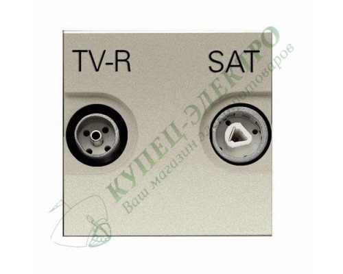 Розетка TV-R-SAT одиночная с накладкой, серия Zenit, цвет серебристый (арт. N2251.3 PL)