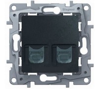 Розетка компьютерная (информационная) RJ11+RJ45 кат5UTP, цвет антрацит (арт. 672652)