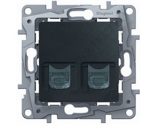 Розетка компьютерная (информационная) RJ11+RJ45 кат5UTP, цвет антрацит (арт. 672652)
