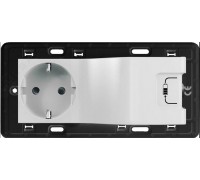 Valena IN MATIC Розетка комбинированная 2К+З 16А 250В/USB 1000мА, с лицевой панелью. Цвет: Белый (арт. 753110)