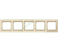 Рамка Valena 5 постов (арт. 774155), цвет: Слоновая кость/Золотой штрих