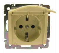 Valena Розетка силовая 2К+З с откидной крышкой 16А,250V, цвет: Слоновая кость (арт. 774322)