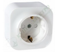 Розетка силовая с заземлением с защитными шторками 2К+З, цвет: Белый (арт. 782220)