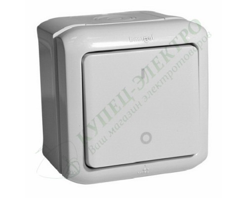 Выключатель двухклавишный IP44, 10A, цвет: Серый (арт. 782339)