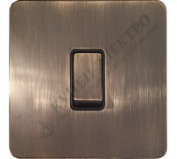 Выключатель/переключатель одноклавишный 10А-250В, серия Excellent, цвет Античная латунь