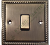 Выключатель/переключатель одноклавишный 10А-250В, серия Grant, цвет Античная латунь