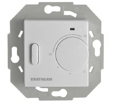 Аналоговый терморегулятор ERATHERM GV245 с выносным датчиком пола для серии ABB Basic55, цвет: Белый