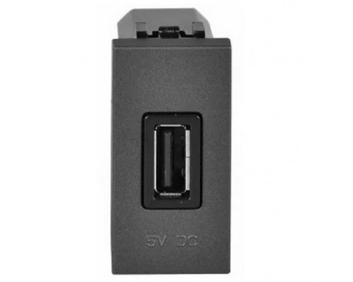 Механизм USB зарядного устройства, 1М, 750 мА, серия Zenit, цвет антрацит (арт. N2185 AN)