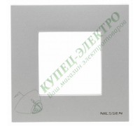Рамка 1-постовая, 2-модульная, серия Zenit, цвет серебристый (арт. N2271 PL)