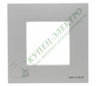 Рамка 1-постовая, 2-модульная, серия Zenit, цвет серебристый (арт. N2271 PL)