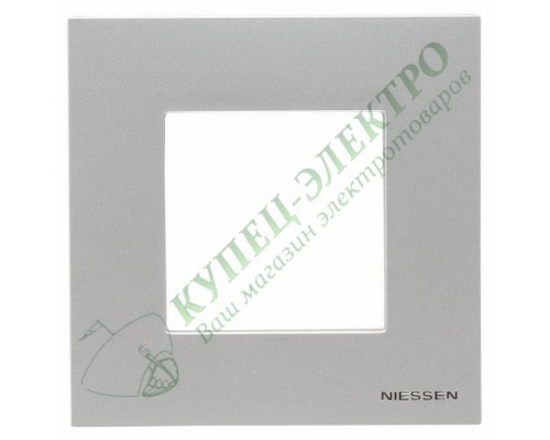 Рамка 1-постовая, 2-модульная, серия Zenit, цвет серебристый (арт. N2271 PL)