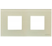 Рамка 2-постовая, 2-модульная, серия Zenit, стекло Жемчужное (арт. N2272 CP)