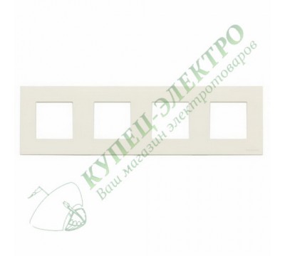 Рамка 4-постовая, серия Zenit, цвет альпийский белый (арт. N2274 BL)