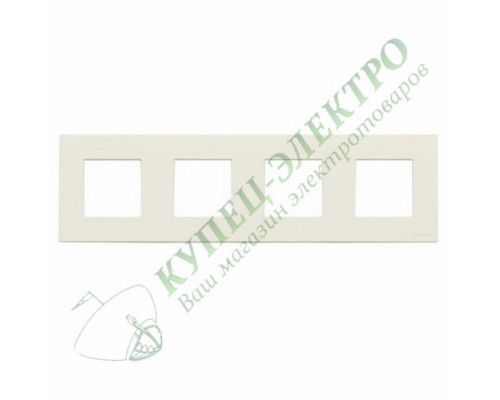 Рамка 4-постовая, серия Zenit, цвет альпийский белый (арт. N2274 BL)