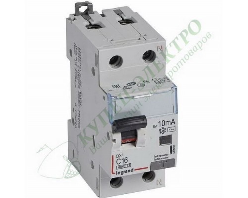 Дифференциальный автоматический выключатель DX3 1П+Н C16А 10MA-AC (арт. 410993)