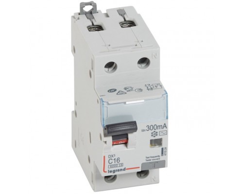 Дифференциальный автоматический выключатель DX3 1П+Н C16А 300MA-AC (арт. 411024)