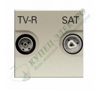 Розетка TV-R-SAT оконечная с накладкой, серия Zenit, цвет серебристый (арт. N2251.7 PL)