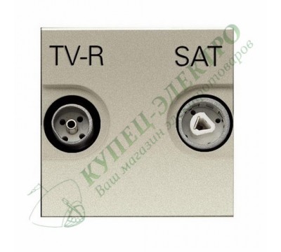 Розетка TV-R-SAT оконечная с накладкой, серия Zenit, цвет серебристый (арт. N2251.7 PL)