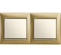 Рамка Valena 2 поста (арт. 770302), цвет: Матовое золото
