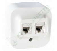 Розетка телефон+компьютер RJ11+RJ45, цвет: Белый (арт. 782221)