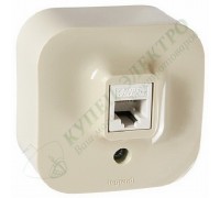 Розетка компьютерная RJ45, категория 5е, UTP, цвет: Слоновая кость (арт. 782254)