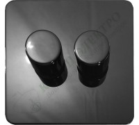 Светорегулятор двухклавишный проходной 250В. 500Вт LED 100Вт, серия Excellent, цвет Черный никель