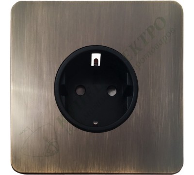 Розетка с заземлением и шторкамии16А-250В, серия Excellent, цвет Античная латунь
