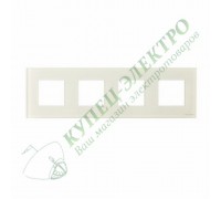 Рамка 4-постовая, серия Zenit, стекло белое (арт. N2274 CB)