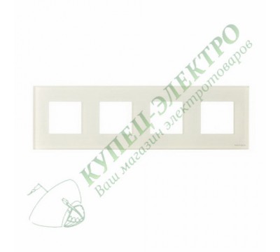 Рамка 4-постовая, серия Zenit, стекло белое (арт. N2274 CB)