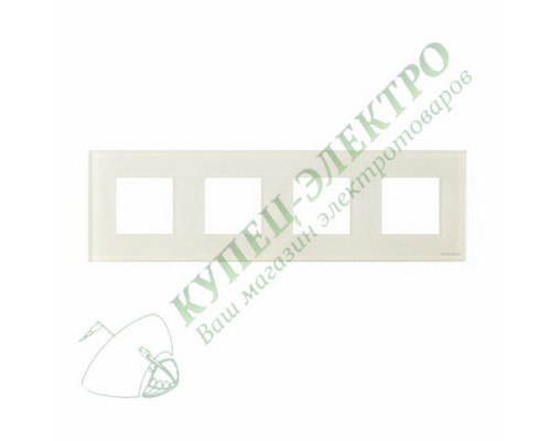 Рамка 4-постовая, серия Zenit, стекло белое (арт. N2274 CB)