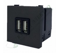 Механизм USB зарядного устройства, 2М, 2х750 мА / 1х1500 мА, серия Zenit, цвет антрацит (арт. N2285 AN)