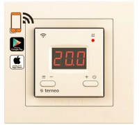 Терморегулятор Terneo ax unic с выносным датчиком температуры Wi-Fi и рамкой серии Unica, цвет слоновая кость